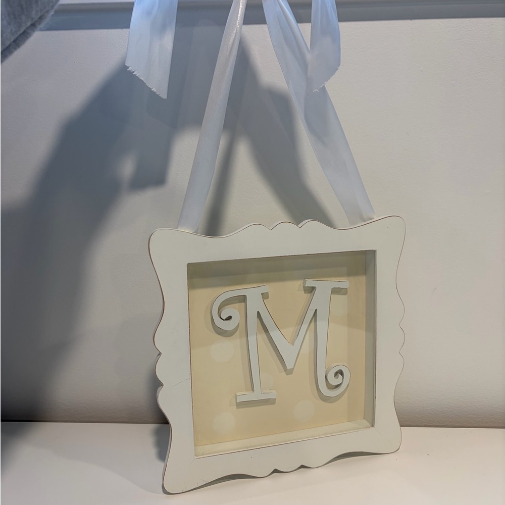 White Decorative Hanging Frame with Letter M
